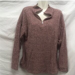 Cozy Pink Half-Zip Sweater